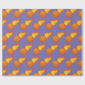 vlammend Basketball Cadeaupapier (Vlak)