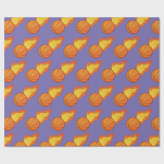 vlammend Basketball Cadeaupapier (Vlak)