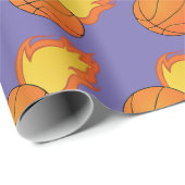 vlammend Basketball Cadeaupapier (Rol Hoek)