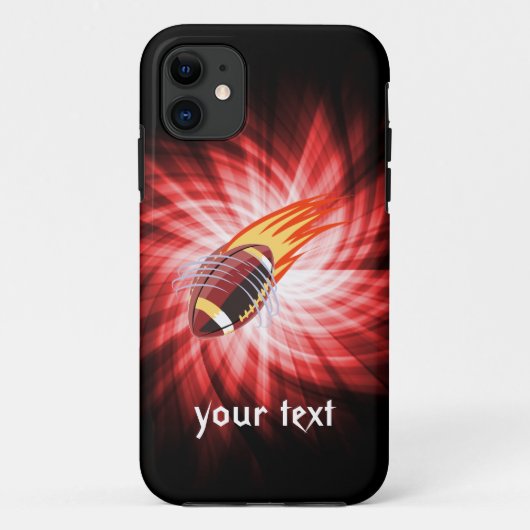 Vlammend Football; rood Case-Mate iPhone Case (Achterkant)