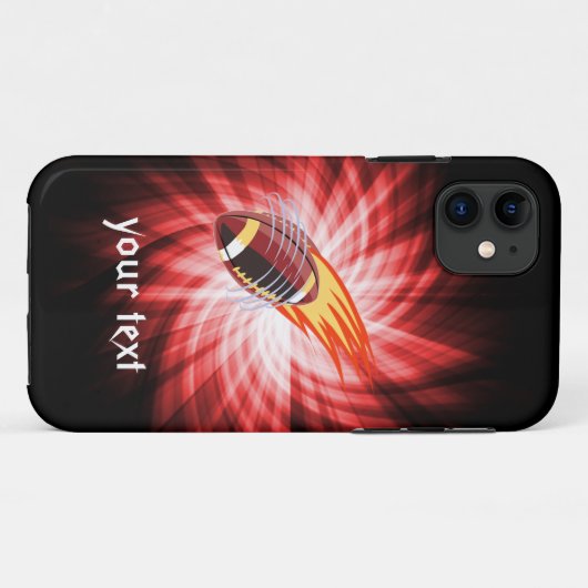 Vlammend Football; rood Case-Mate iPhone Case (Achterkant (horizontaal))
