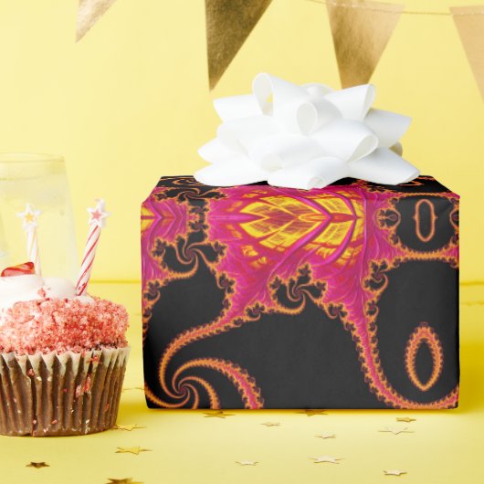 Vlammend fractal cadeaupapier (Verjaardagsfeest)