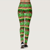 Vlammend groen en rood ontwerp leggings (Achterkant)