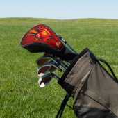 Vlammend hart. golfheadcover (Insitu)