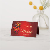 Vlammend hart. plaatskaartje (Voorkant)