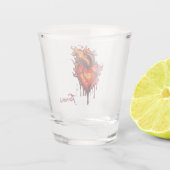 Vlammend hart. shot glas (Achterkant)
