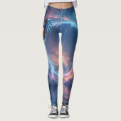 Vlammend Hart van de Maan – Gotische Kosmische Lie Leggings (Voorkant)