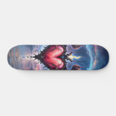 Vlammend Hart van de Maan – Gotische Kosmische Lie Persoonlijk Skateboard (Horizontaal)