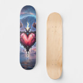 Vlammend Hart van de Maan – Gotische Kosmische Lie Persoonlijk Skateboard (Voorkant)