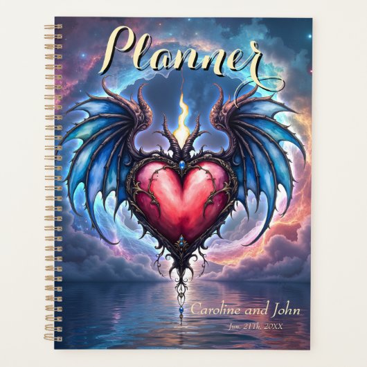 Vlammend Hart van de Maan – Gotische Kosmische Lie Planner (Voorkant)