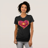 Vlammend Hart Van Liefde Bloei T-shirt (Voorkant volledig)