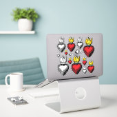 Vlammend Heilig Hart 8"x 8"Blad Sticker (Laptop op bureau)