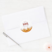 Vlammend hete BBQ  Ronde Sticker (Envelop)