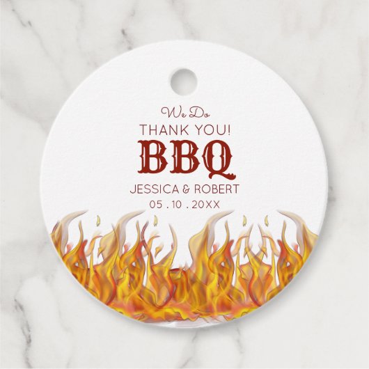 Vlammend hete vuur-BBQ-grillfeest Bedankjes Labels (Voorkant)