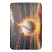 Vlammend honkbal in stadion badmat (Voorkant Verticaal)