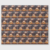 Vlammend honkbal in stadion cadeaupapier (Vlak)