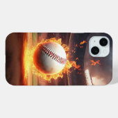 Vlammend honkbal in stadion Case-Mate iPhone case (Achterkant (horizontaal))