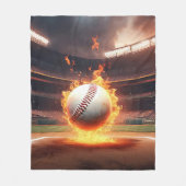 Vlammend honkbal in stadion fleece deken (Voorkant)