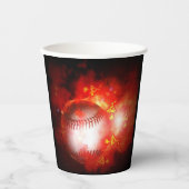 Vlammend honkbal Inspirerend Papieren Bekers (Voorkant)