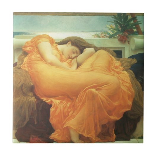Vlammend juni door Lord Frederic Leighton Tegeltje (Voorkant)