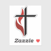 Vlammend Kruis Sticker (Vel)