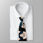 Vlammend Moderne Geometrische Chic Monogram Stropdas (Gebonden)