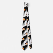Vlammend moderne oranje geometrische chic monogram stropdas (Voorkant)