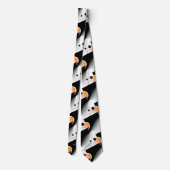 Vlammend moderne oranje geometrische chic monogram stropdas (Achterkant)
