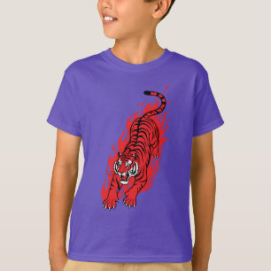 Vlammend Rode Tijger – Woeste Vuur Beest T-shirt