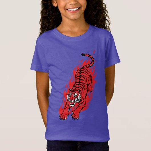 Vlammend Rode Tijger – Woeste Vuur Beest T-shirt (Voorkant)