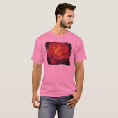 Vlammend Roos olieverfschilderij T-shirt (Voorkant volledig)
