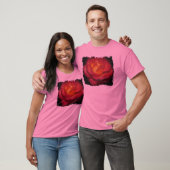 Vlammend Roos olieverfschilderij T-shirt (Unisex)
