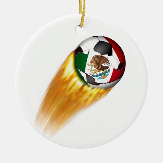 Vlammend Voetbal in Mexico Keramisch Ornament (Voorkant)