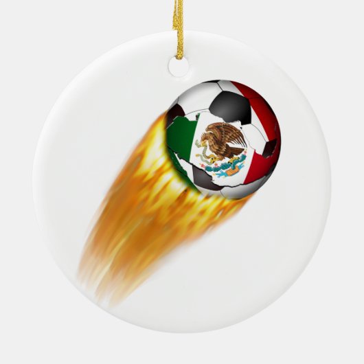 Vlammend Voetbal in Mexico Keramisch Ornament (Achterkant)