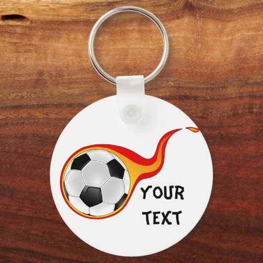 vlammend voetbal sleutelhanger (Voorkant)
