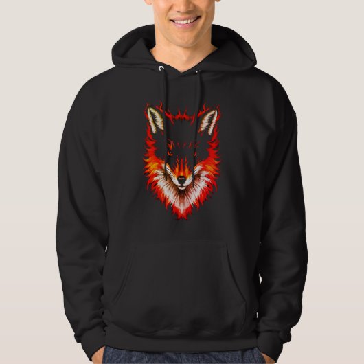 Vlammend Vossen Gezicht Hoodie (Voorkant)