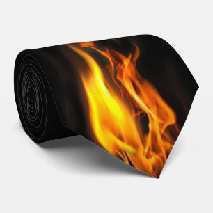 Vlammend Vuur Geel Zwart Novelty Arty Stropdas