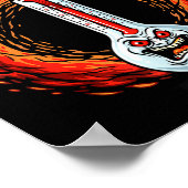 Vlammend woedende thermometer extreme hitte woede  poster (Hoek)