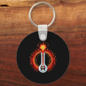 Vlammend woedende thermometer extreme hitte woede  sleutelhanger (Voorkant)