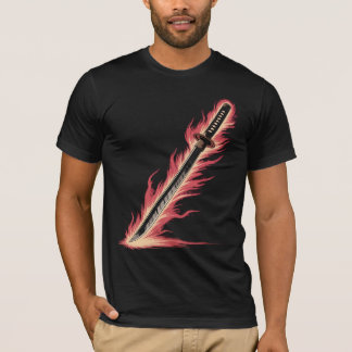 Vlammend Zwaard T-shirt | Vuurblad Grafische Shirt
