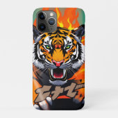 Vlammende anime tijger Case-Mate iPhone case (Achterkant)