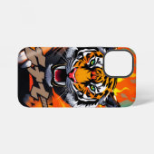 Vlammende anime tijger iPhone hoesje (Achterkant horizontaal)