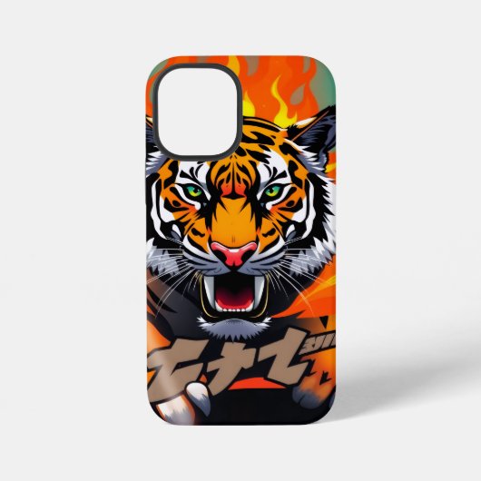 Vlammende anime tijger iPhone hoesje (Achterkant)