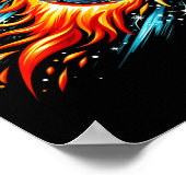 Vlammende Asteroid Voetbal Ll  Poster (Hoek)