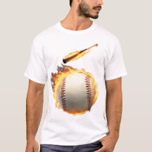 Vlammende Baseball Bat Hitting Ball Cool Design