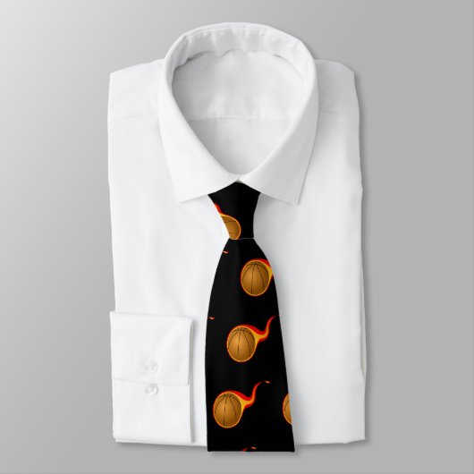 Vlammende basketbal ballen stropdas (Gebonden)