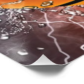 Vlammende basketbal perfect poster (Hoek)