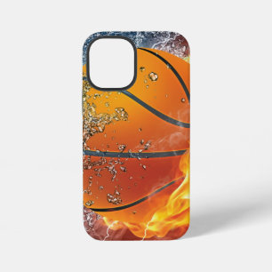 Vlammende basketbal worp kussen iPhone 12 mini hoesje