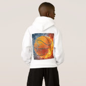 Vlammende basketbalworp kussen (Achterkant volledig)