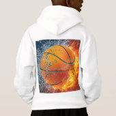 Vlammende basketbalworp kussen (Achterkant)